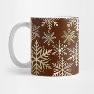 Beige Snowflakes Christmas Pattern Mug